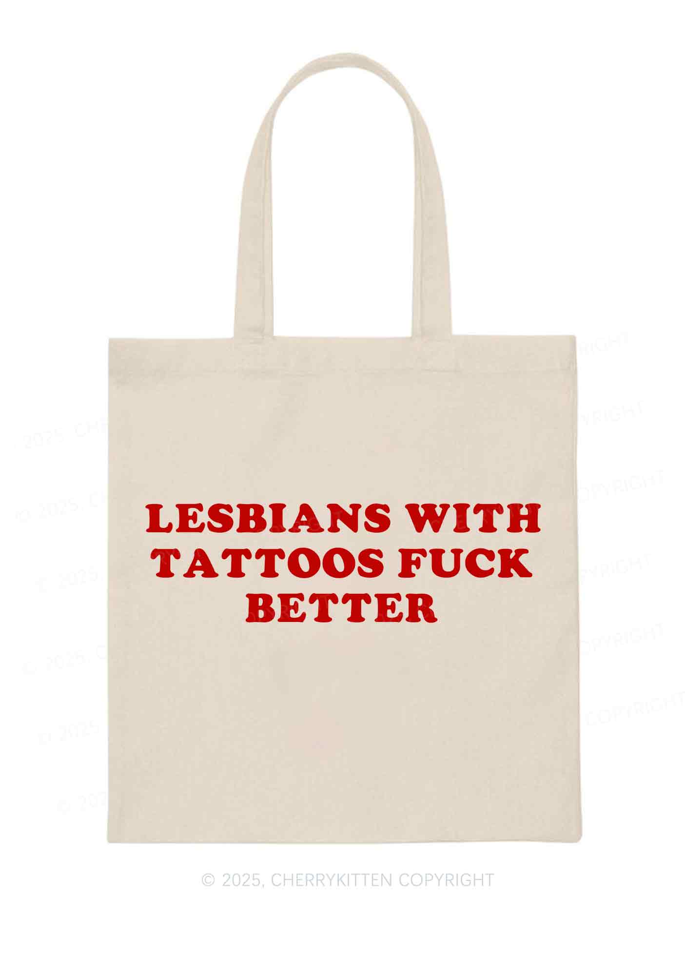 Lesbians With Tattoos Pride Y2K Canvas Tote Bag Cherrykitten