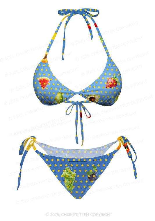 Dotty Fruits Y2K Print Bikini Set Cherrykitten