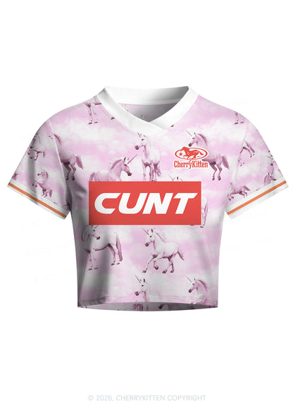 Cxxt Horse Y2K Crop Football Jersey Shirts Cherrykitten