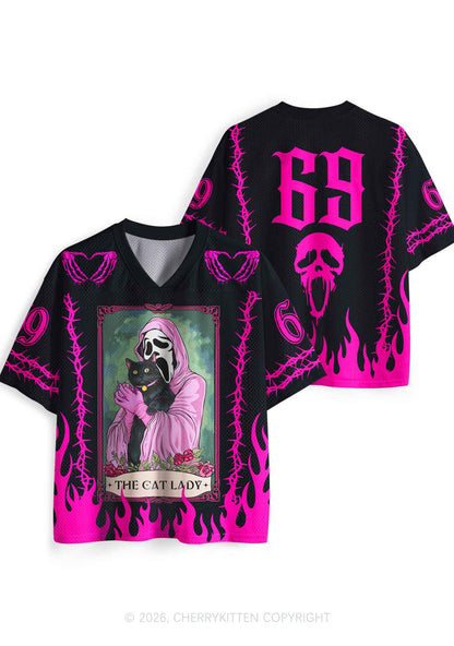 Halloween The Skull Cat Lady Y2K Sport Jersey Shirts Cherrykitten