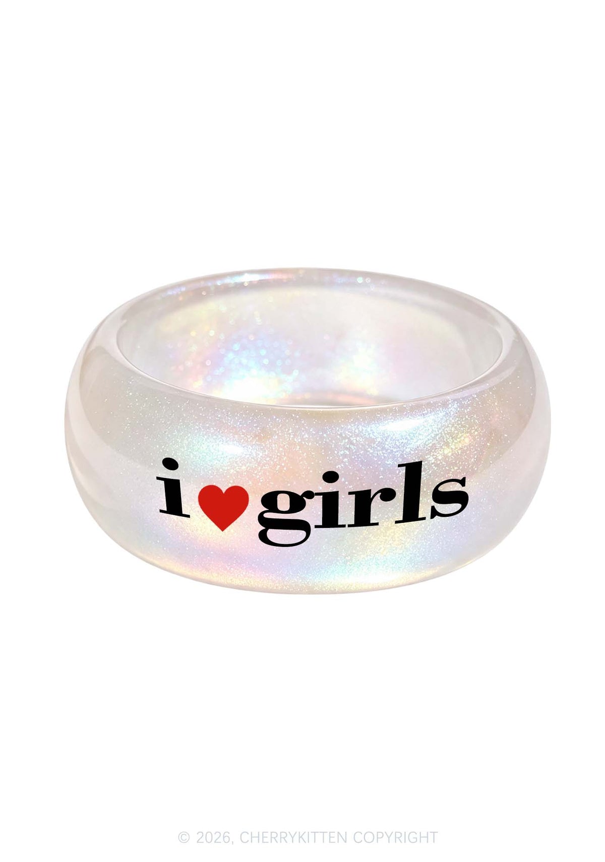 I Love Girls Pride Y2K Cuff Bangle Cherrykitten
