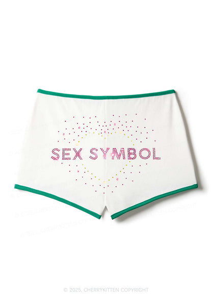 Rhinestone Sx Symbol Y2K Booty Shorts Cherrykitten