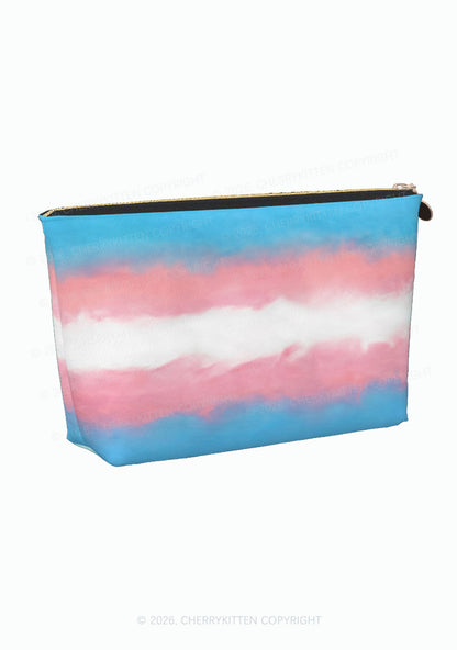 Transgender Flag Pride Y2K Makeup Bag Cherrykitten