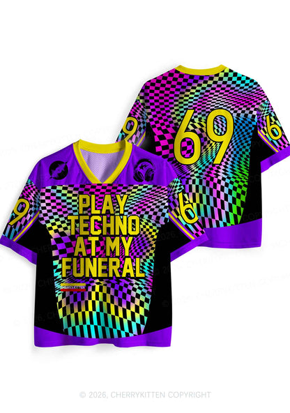 Play Techno At My Funeral Y2K Sport Jersey Shirts Cherrykitten
