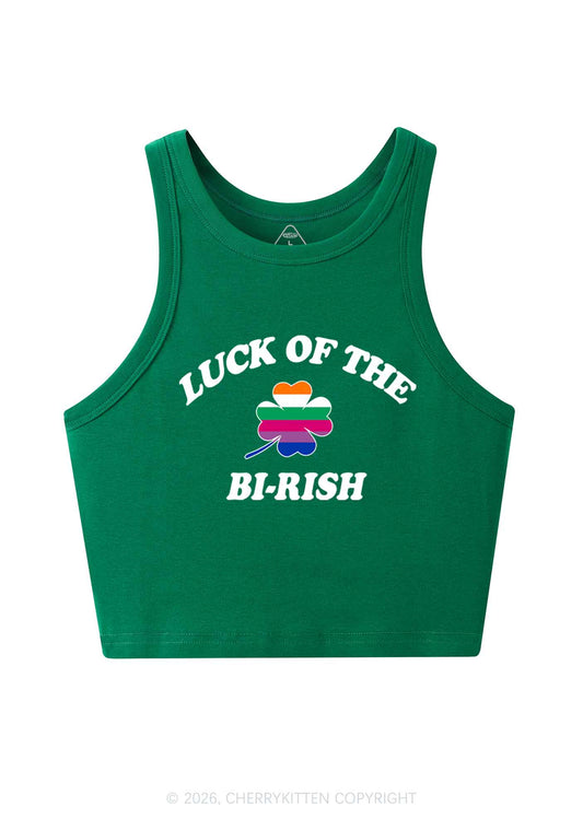 Luck Of The Bi Rish St Patricks Y2K Crop Tank Top Cherrykitten