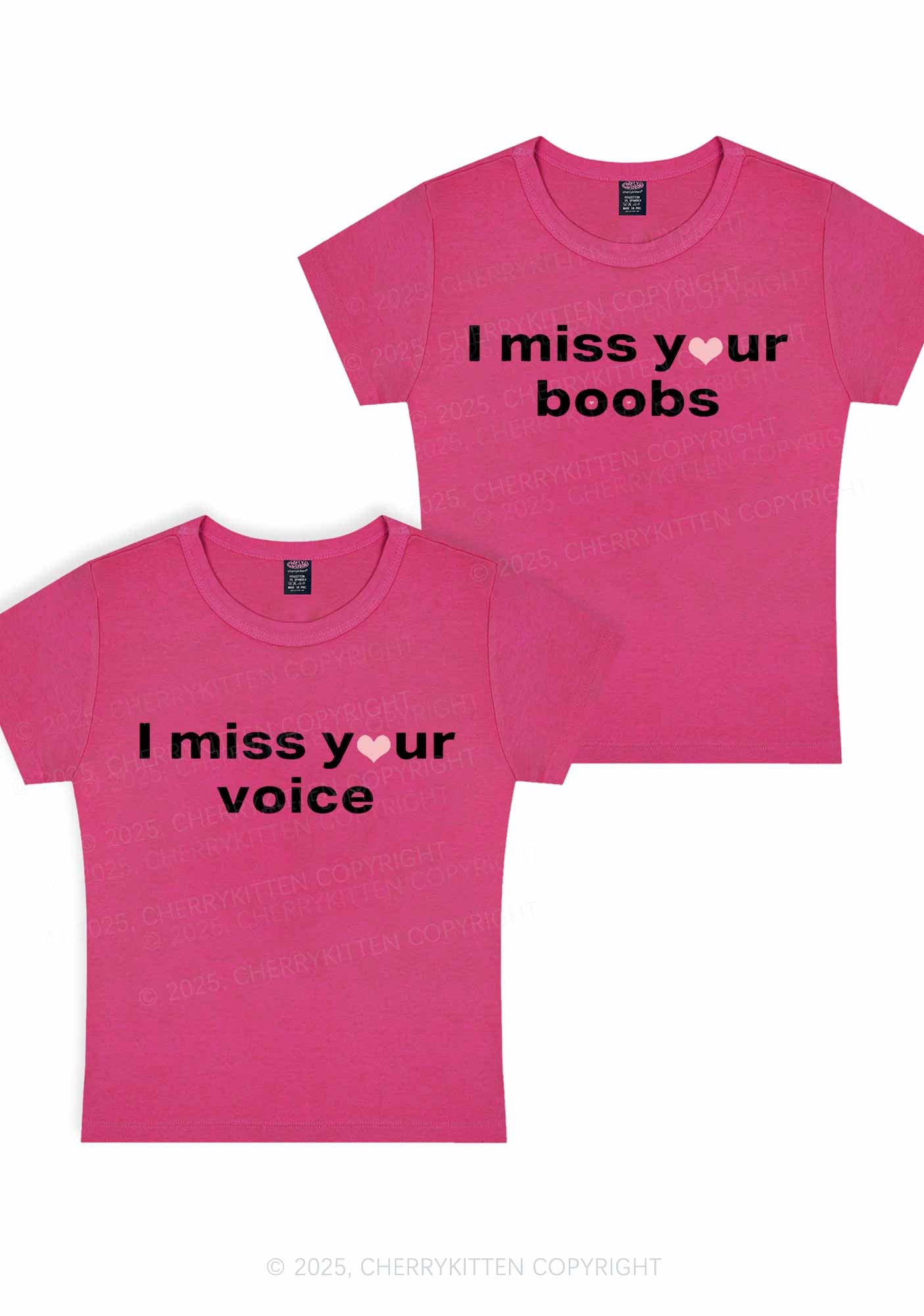 Miss Your Voice Bxxbs Y2K Valentine's Day Baby Tee Cherrykitten