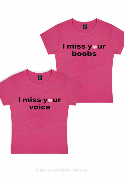Miss Your Voice Bxxbs Y2K Valentine's Day Baby Tee Cherrykitten