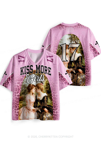 Sapphic Kiss More Girls Pride Y2K Sport Jersey Shirts Cherrykitten