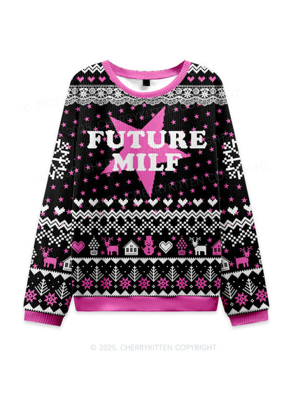 Future Mxxf Y2K Christmas Knit Sweatshirt Cherrykitten