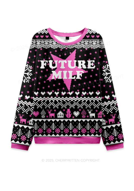 Future Mxxf Y2K Christmas Knit Sweatshirt Cherrykitten