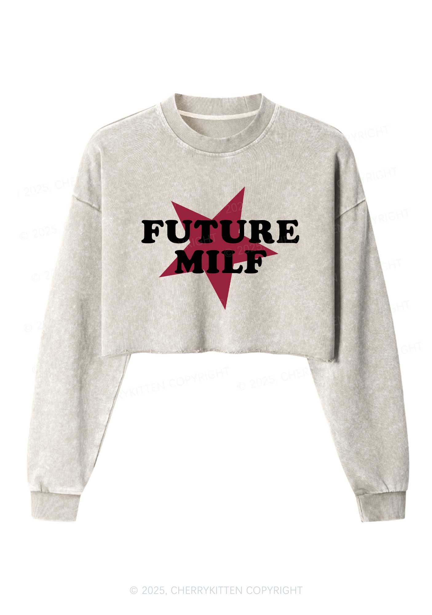 Future Mxxf Y2K Crop Washed Sweatshirts Cherrykitten
