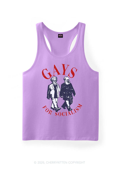 Gays For Socialism Pride Y2K Men Racerback Tank Top Cherrykitten