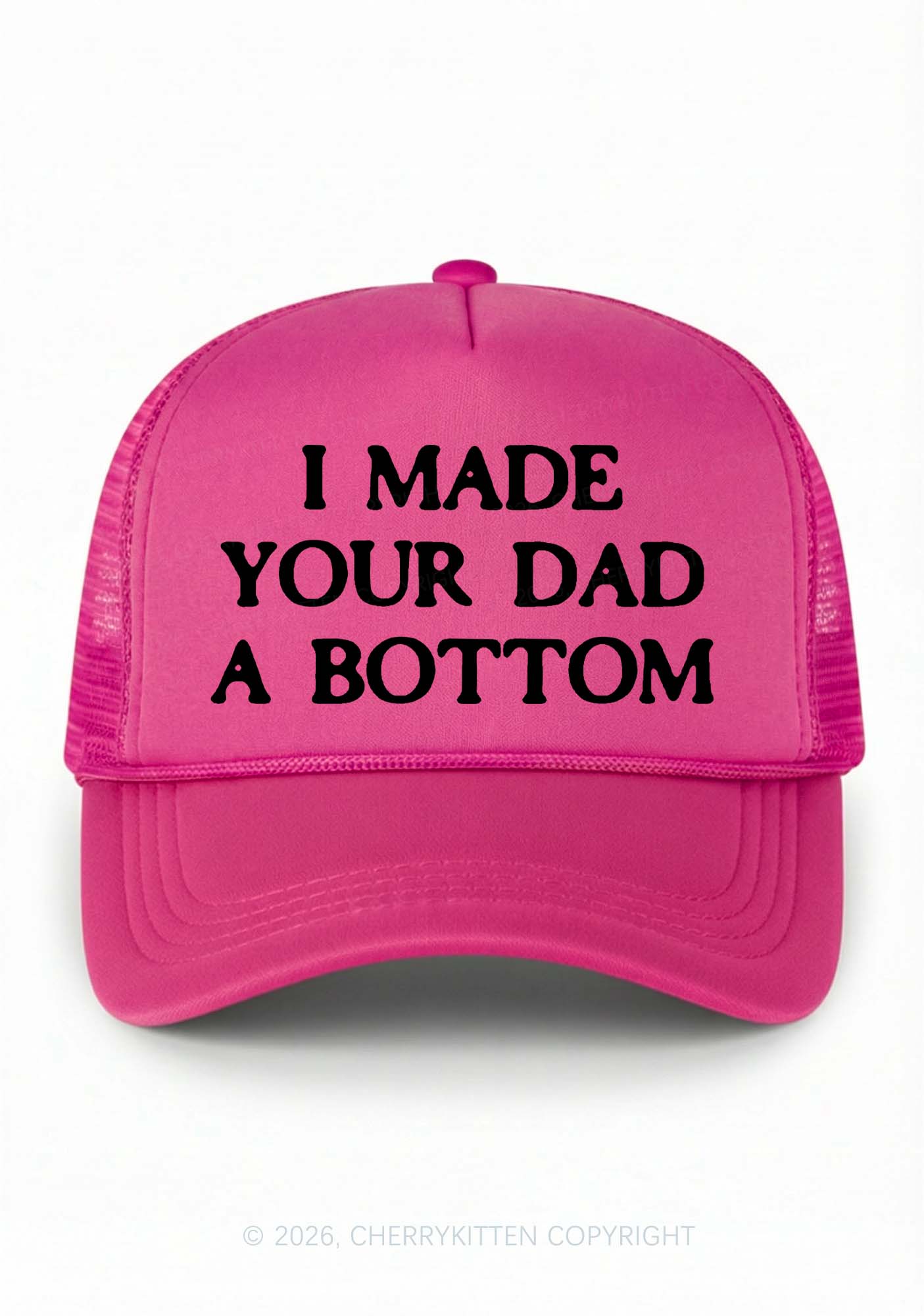 Made Your Dad A Bottom Pride Y2K Trucker Hat Cherrykitten