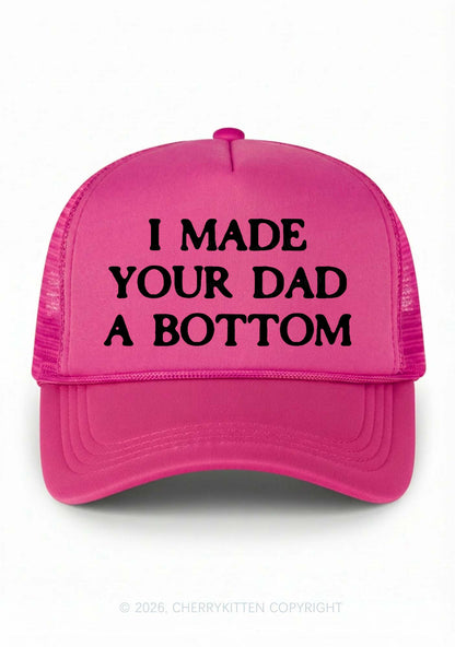 Made Your Dad A Bottom Pride Y2K Trucker Hat Cherrykitten