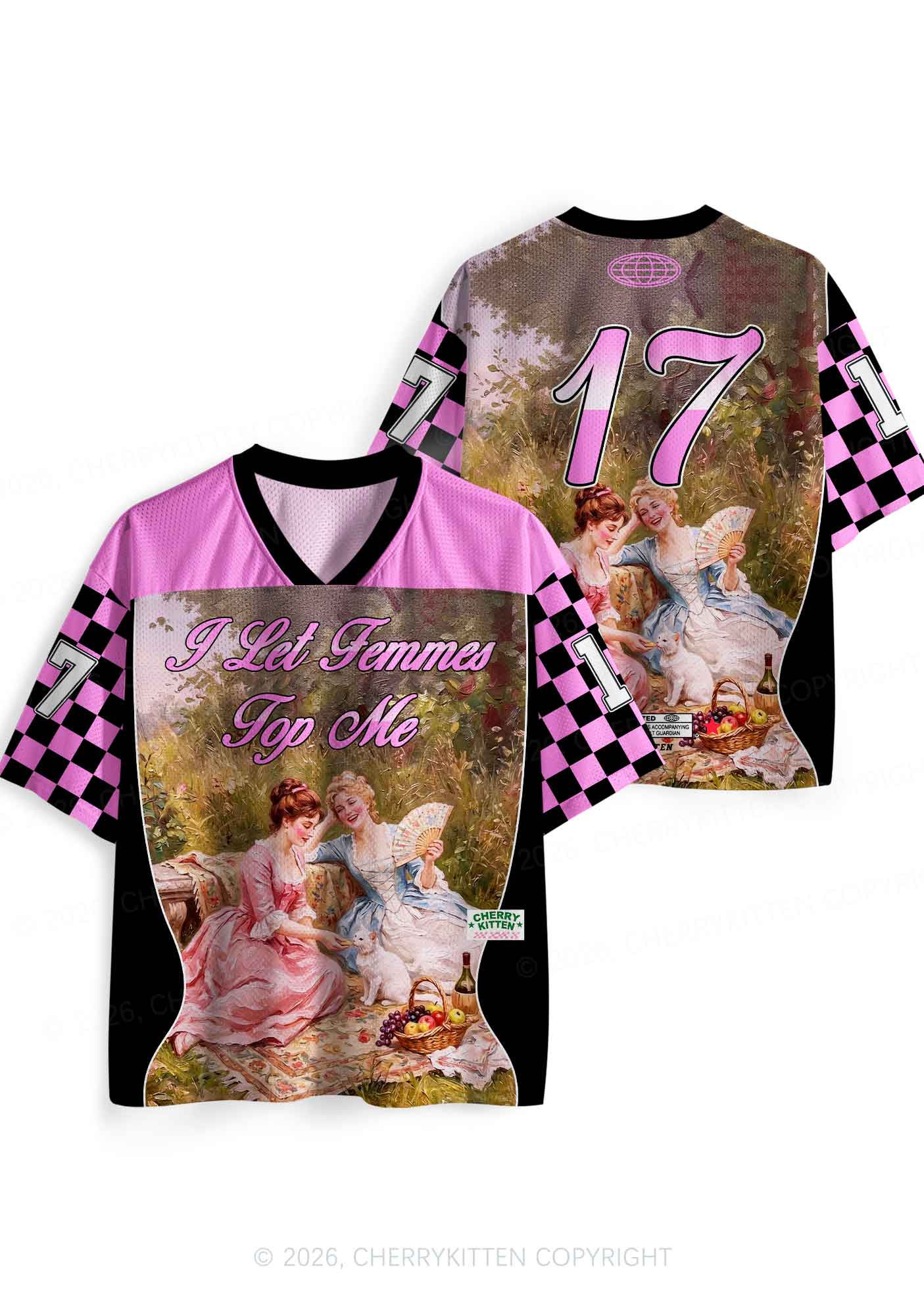 I Let Femmes Top Me Picnic Girls Pride Y2K Sport Jersey Shirts Cherrykitten