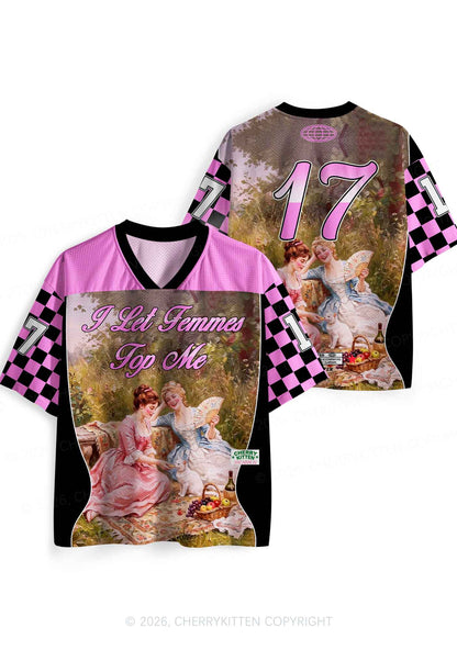 I Let Femmes Top Me Picnic Girls Pride Y2K Sport Jersey Shirts Cherrykitten
