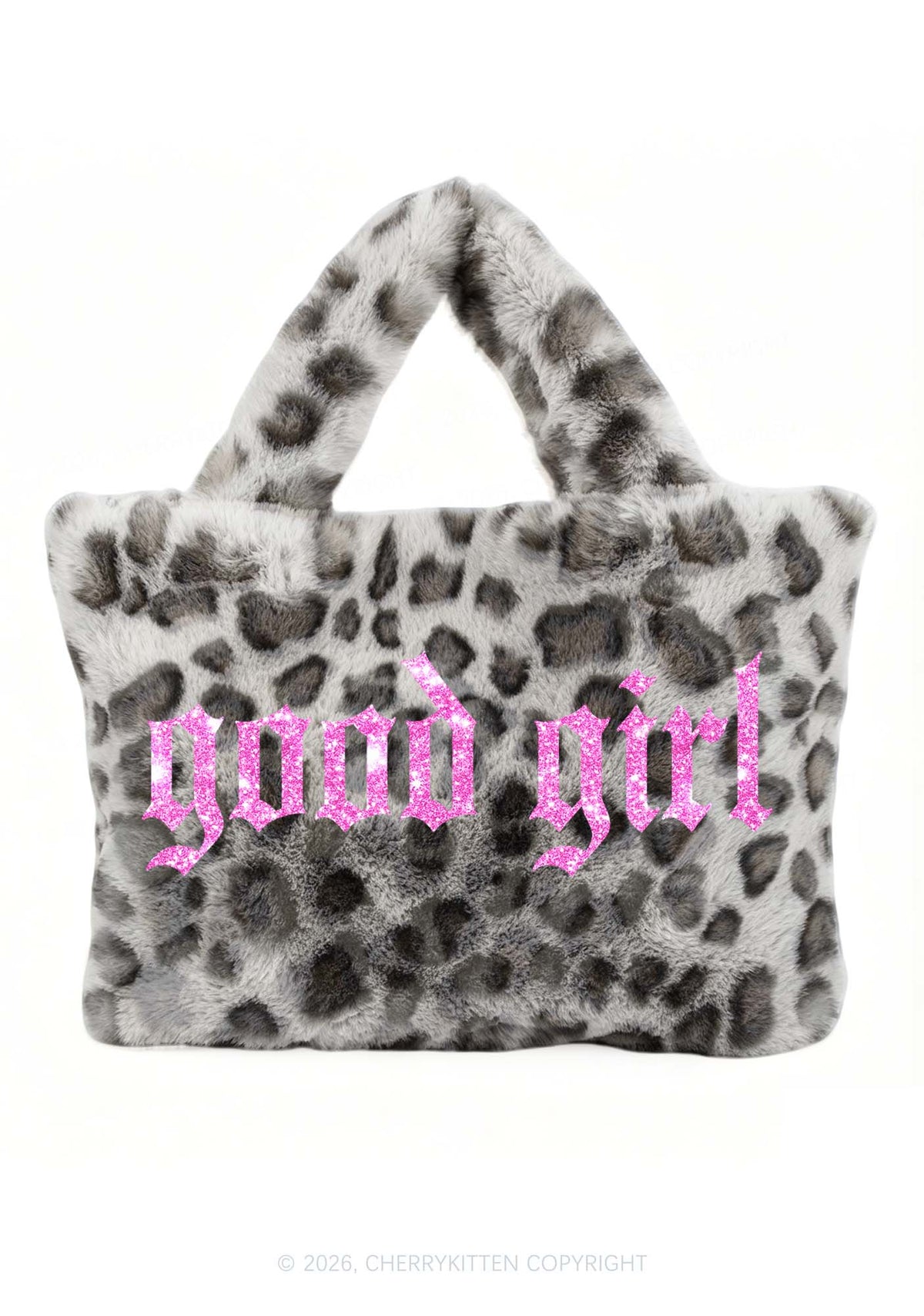 Glitter Good Girl Y2K Plush Leopard Handbag Cherrykitten