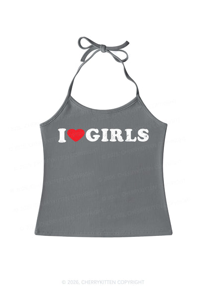 I Love Girls Pride Y2K Halter Neck Cami Cherrykitten