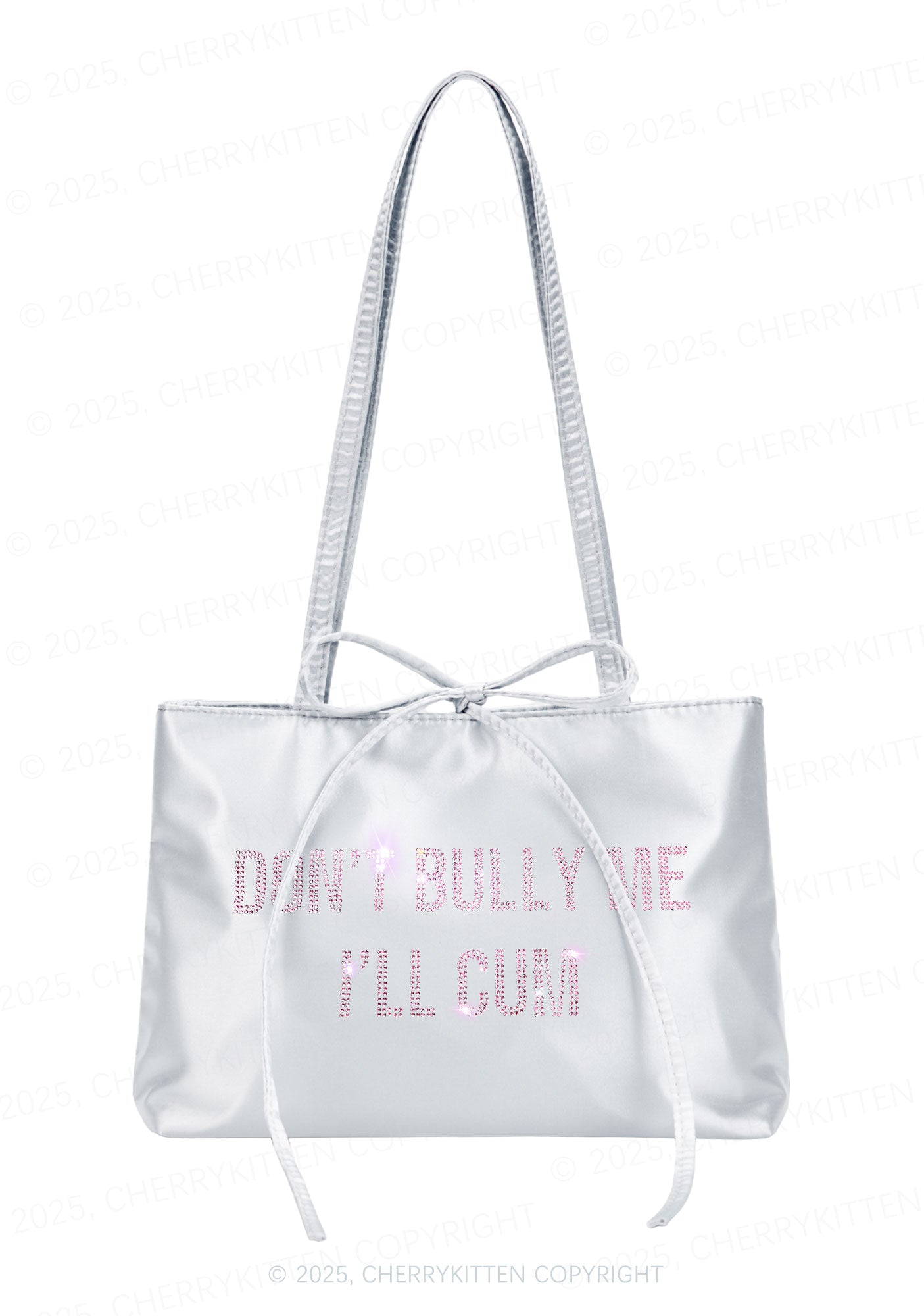 Rhinestone Dont Bully Me Y2K Satin Bags Cherrykitten