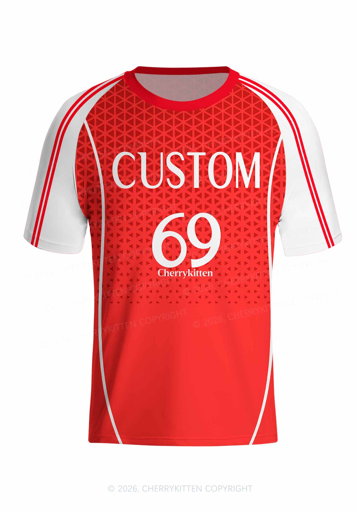 Custom Red Triangle Plaid Y2K Football Jersey Shirts Cherrykitten