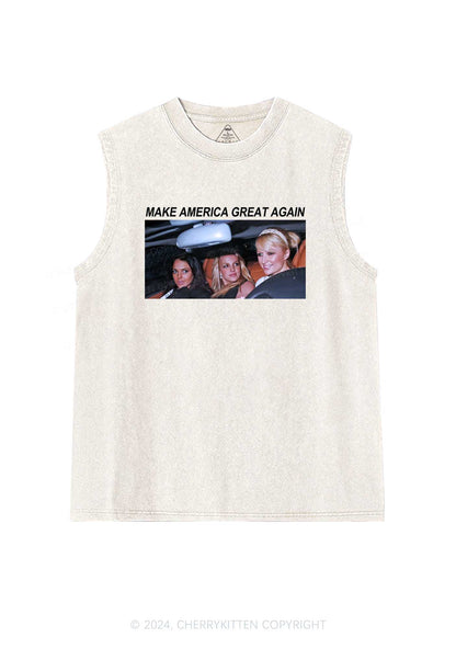 Make America Great Again Y2K Washed Tank Cherrykitten