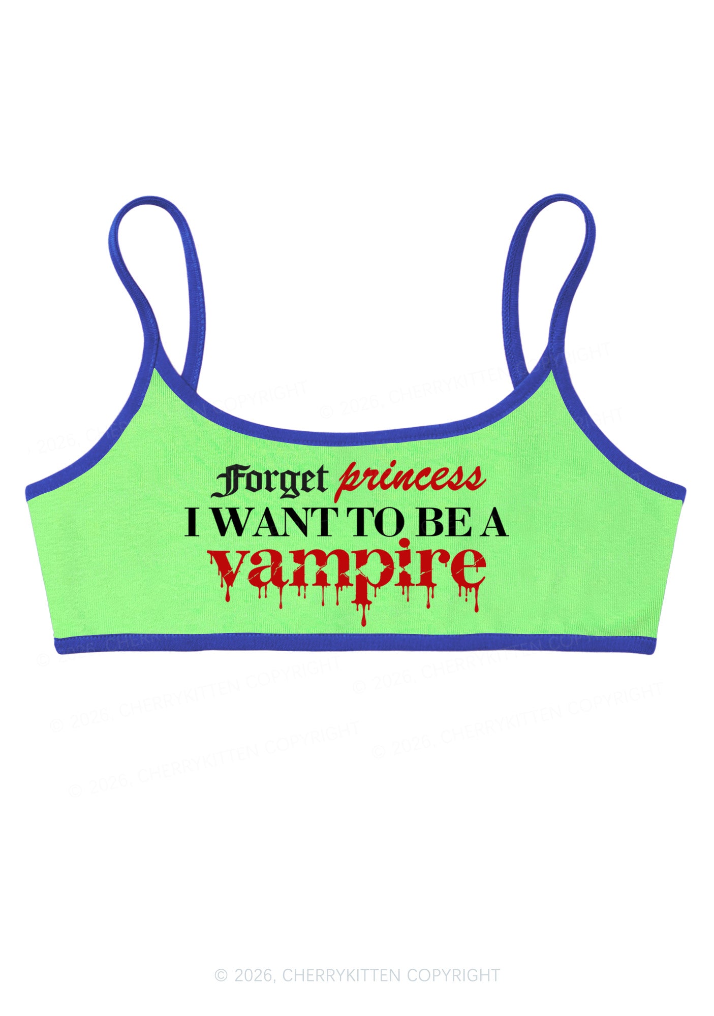 Halloween Want To Be Vampire Y2K Super Crop Cami Cherrykitten