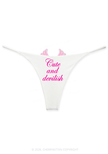 Halloween Cute And Devilish Y2K Goth Angel Wings Bikini String Thong Cherrykitten