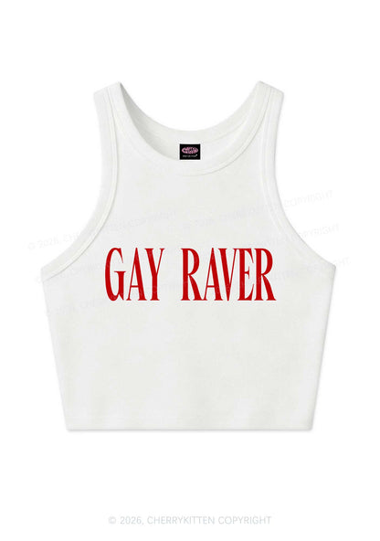 Gay Raver Pride Y2K Crop Tank Top Cherrykitten