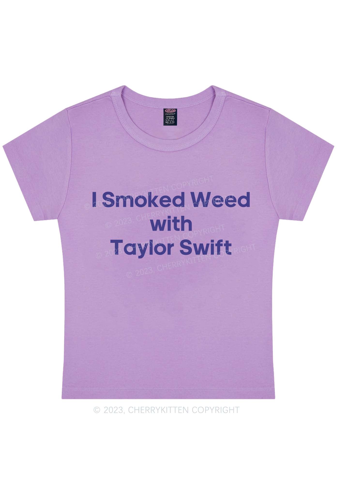 I Smoked With TS Y2K Baby Tee Cherrykitten