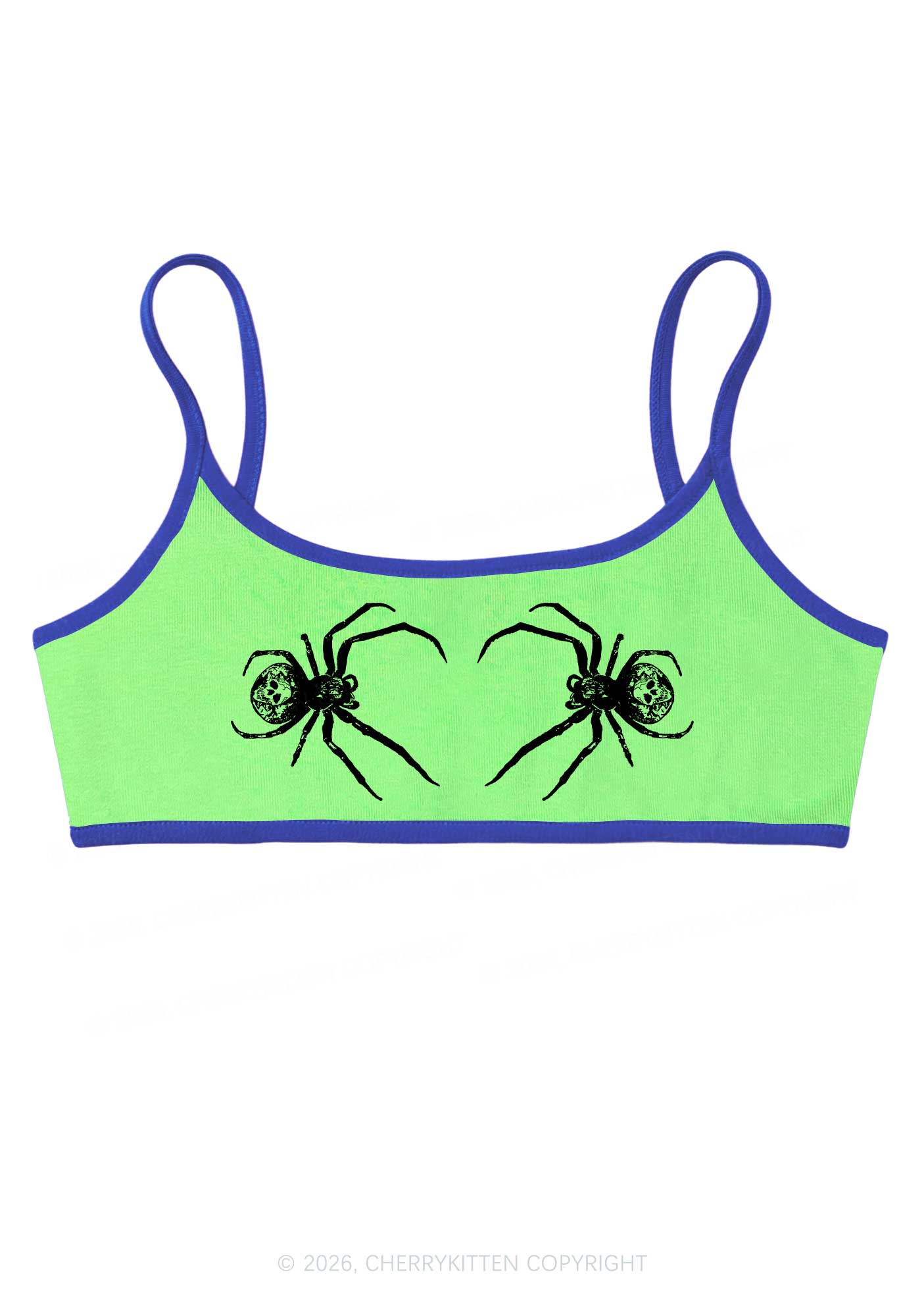 Skull Spider Y2K Super Crop Cami Cherrykitten