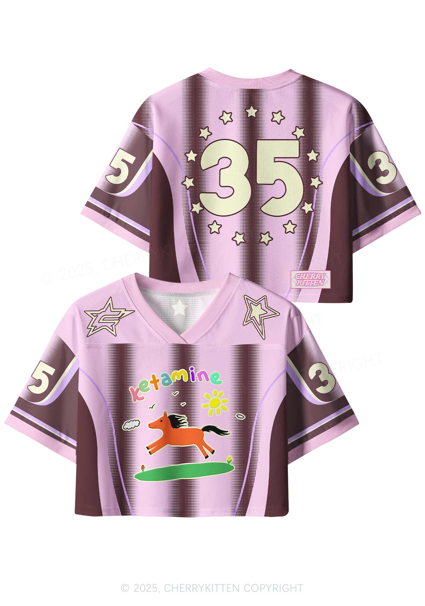 Custom Pink Pony Y2K Crop Sport Jersey Shirts Cherrykitten