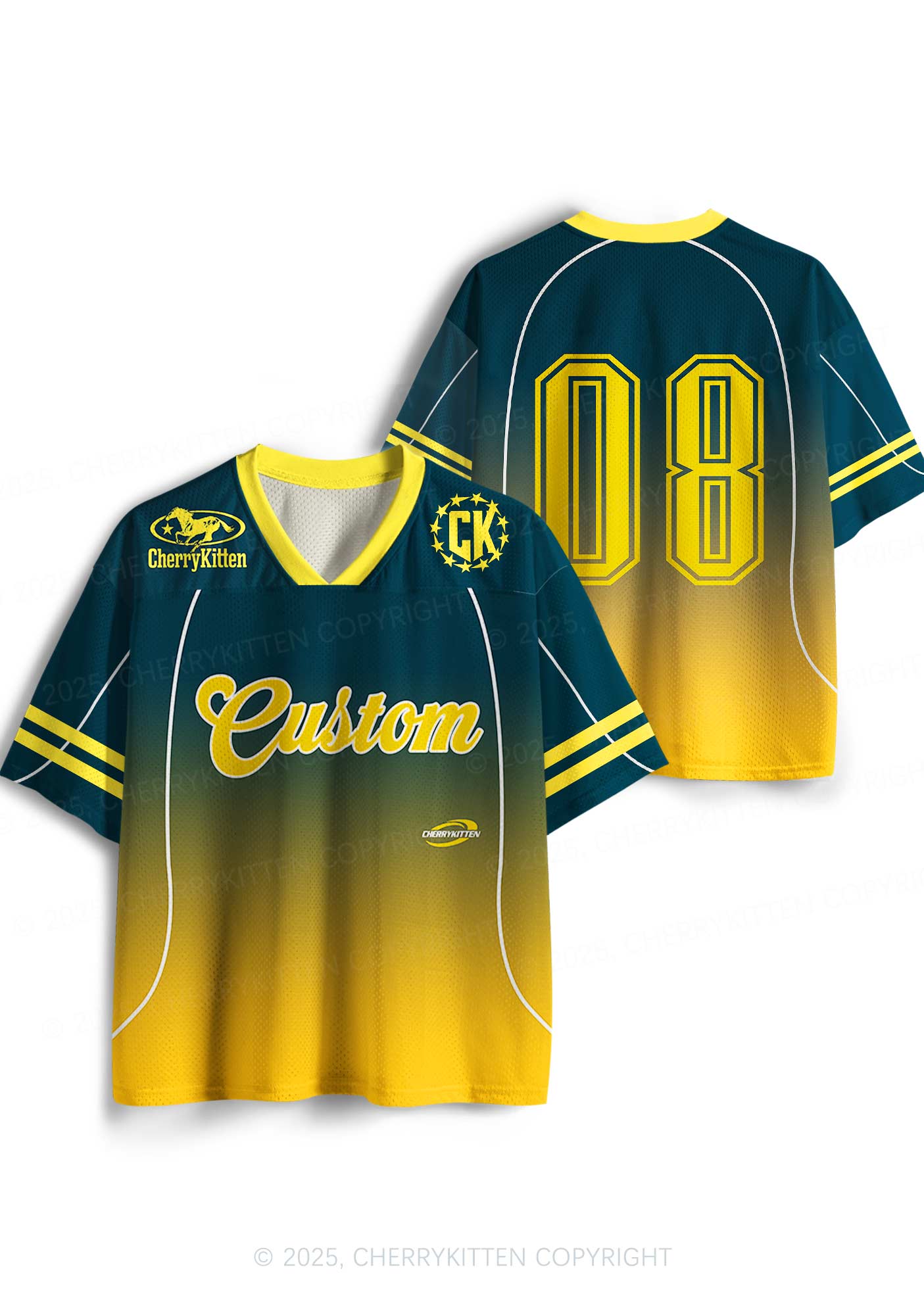 Custom Name Gradient Navy Y2K Sport Jersey Shirts Cherrykitten