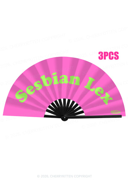 Sesbian Lex Pride Y2K Rave Hand Fan Cherrykitten