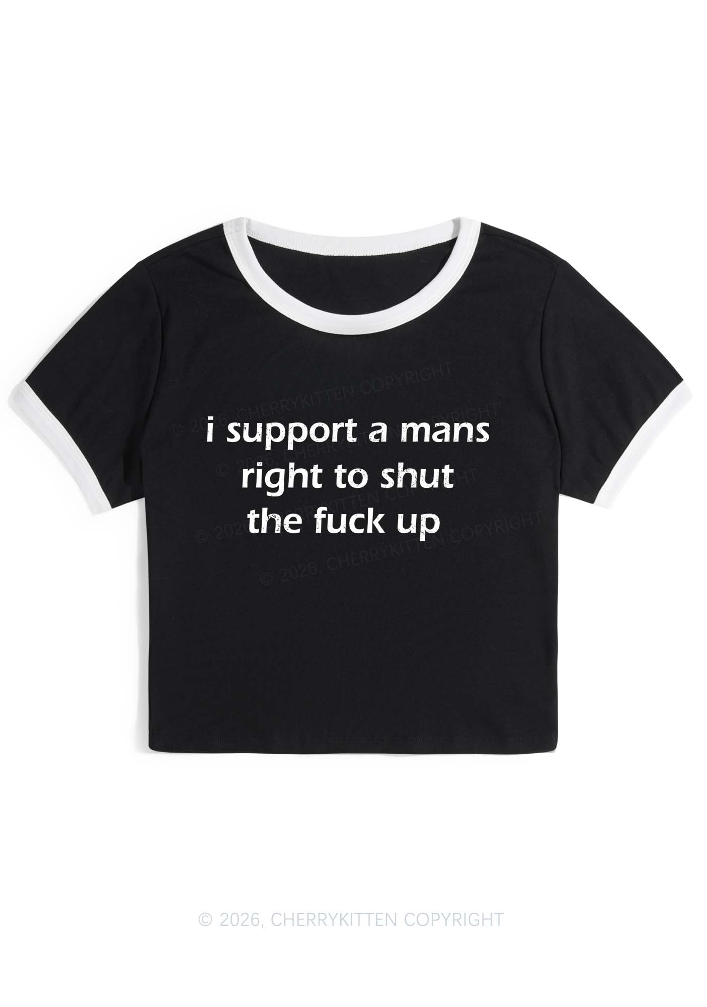 I Support A Mans Right Y2K Ringer Tee Cherrykitten