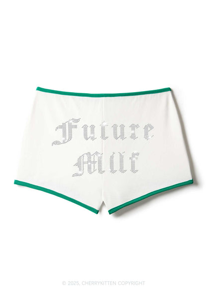 Rhinestone Future Mxxf Y2K Booty Shorts Cherrykitten