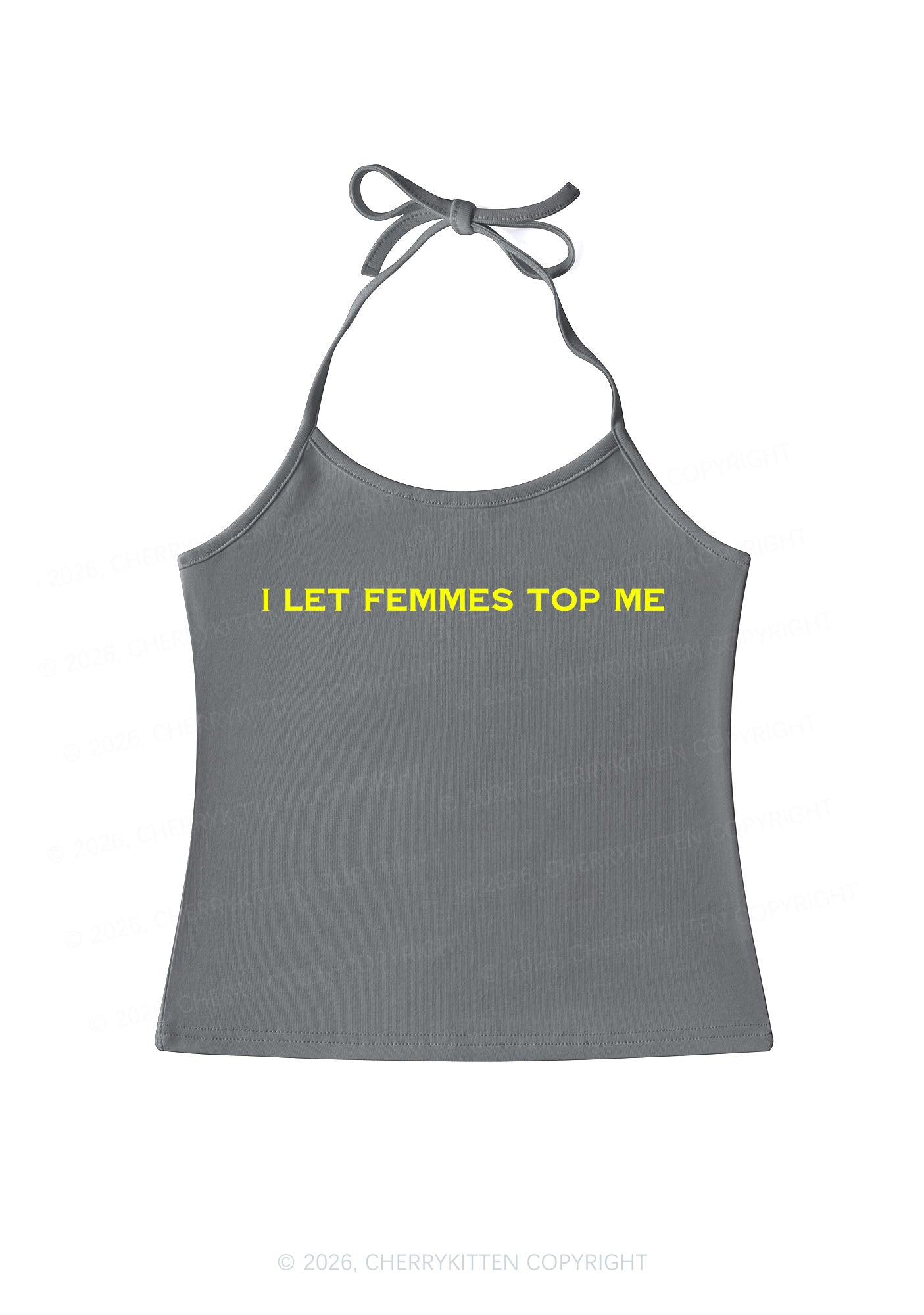 I Let Femmes Top Me Pride Y2K Halter Neck Cami Cherrykitten