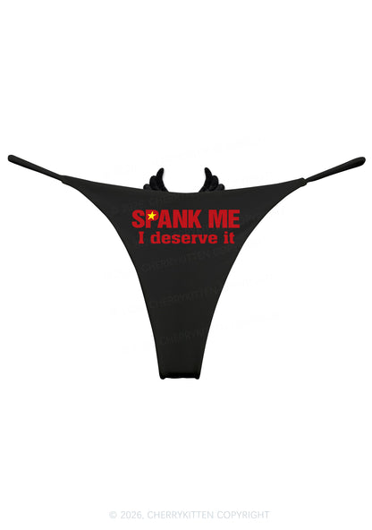 Spank Me Deserve Y2K Goth Angel Wings Bikini String Thong Cherrykitten