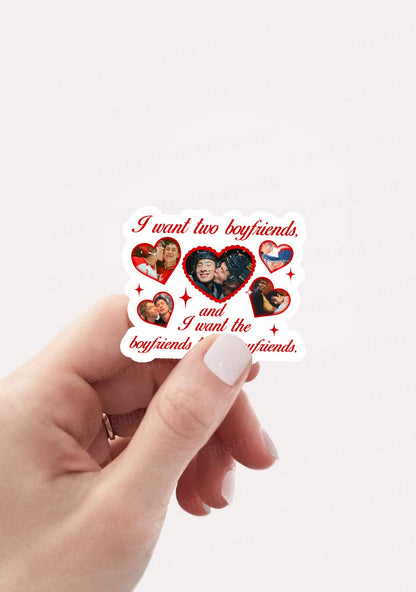 I Want Two Boyfriends HR 1pc Y2K Sticker Cherrykitten