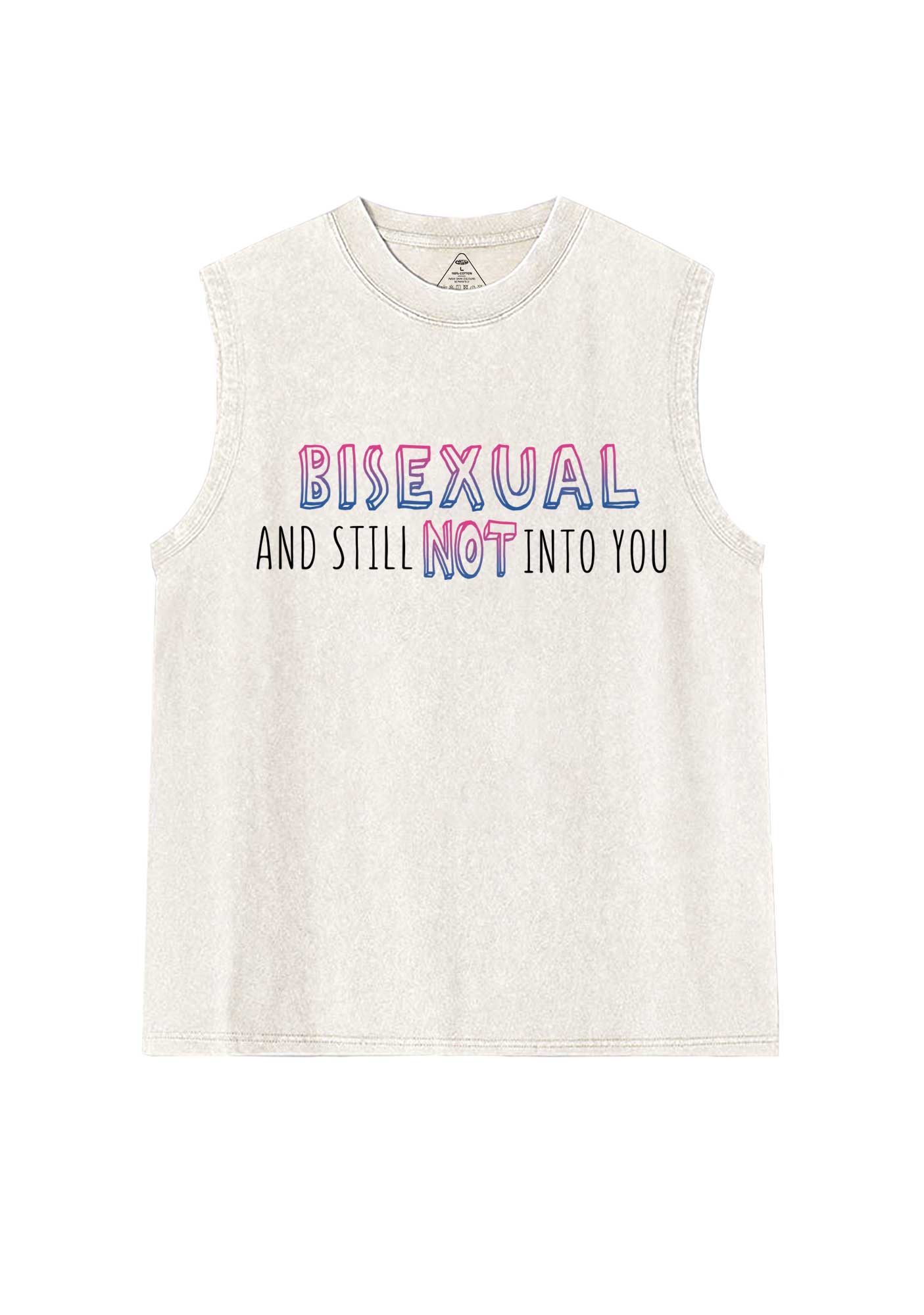 Bisexual And Still Not Into You Pride Y2K Washed Muscle Tank Cherrykitten