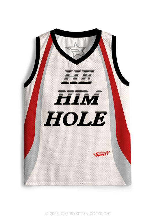 Creamy White He Him Hole Pride Y2K Sport Jersey Tank Cherrykitten