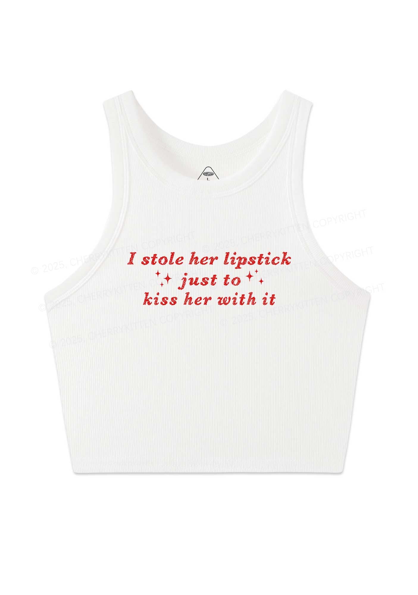 I Stole Her Lipstick Pride Y2K Crop Tank Top Cherrykitten