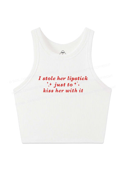 I Stole Her Lipstick Pride Y2K Crop Tank Top Cherrykitten