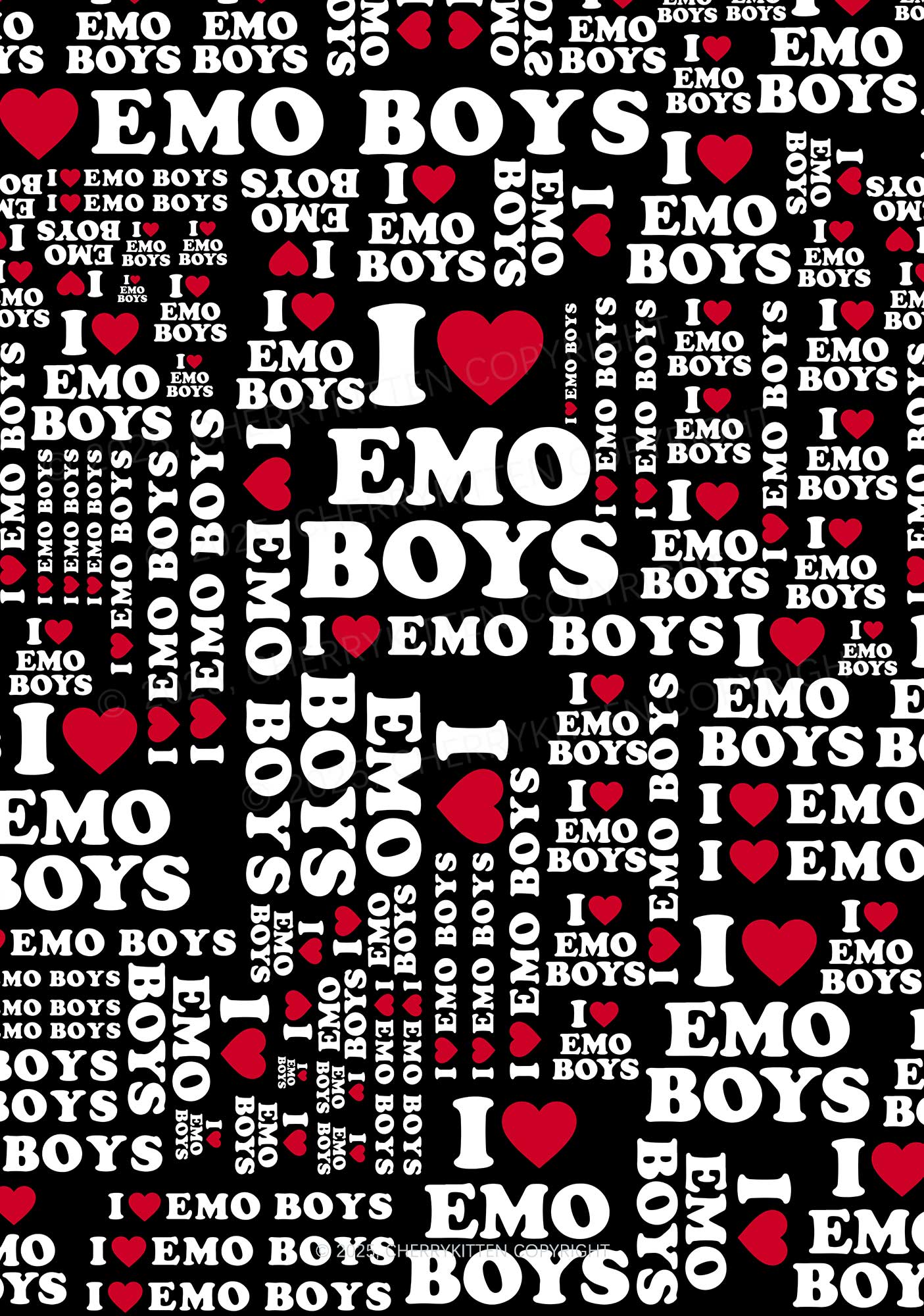 I Love Emo Boys Y2K Print Mini Skirt Cherrykitten