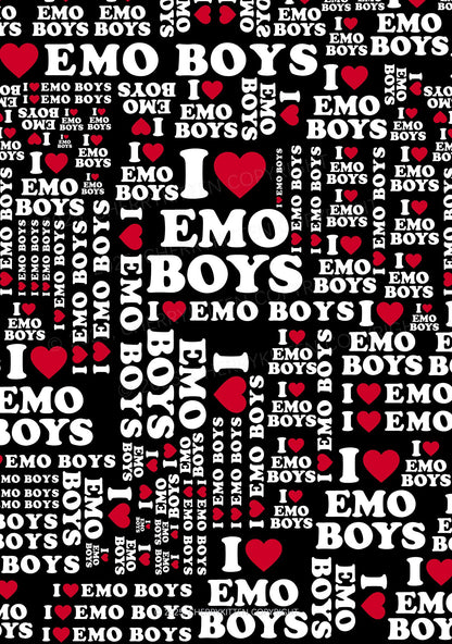 I Love Emo Boys Y2K Print Mini Skirt Cherrykitten