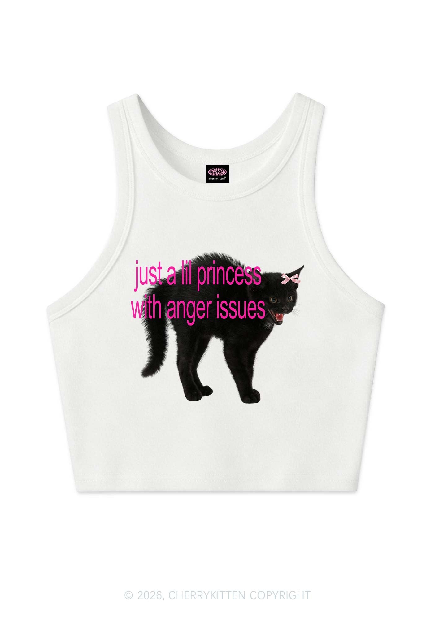 Just A Lil Princess Y2K Crop Tank Top Cherrykitten