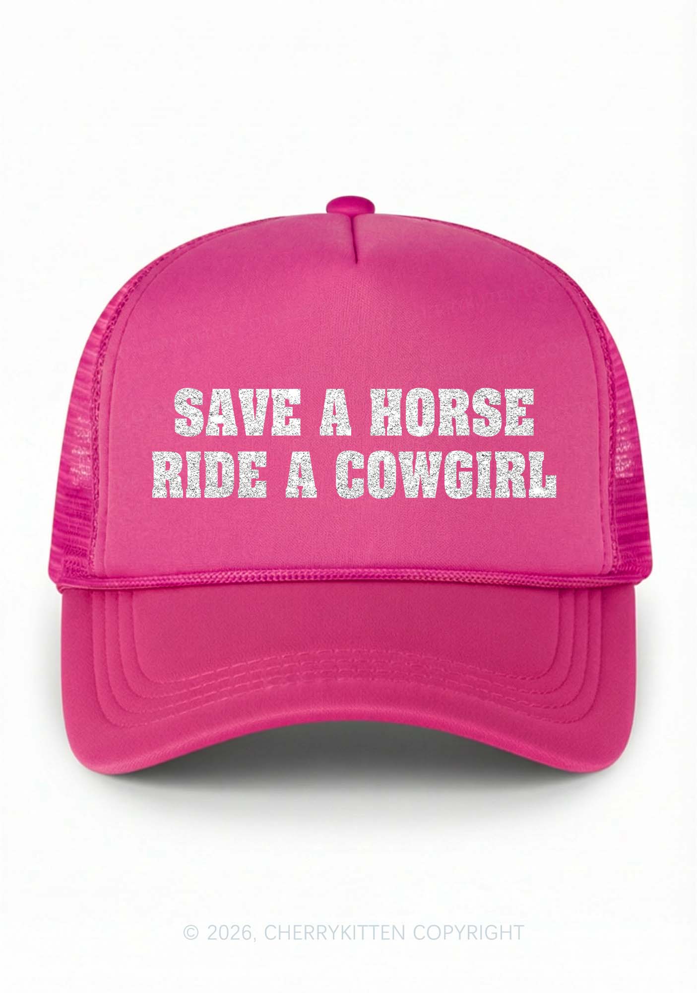 Glitter Ride A Cowgirl Pride Y2K Trucker Hat Cherrykitten