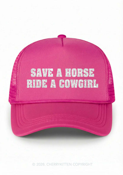 Glitter Ride A Cowgirl Pride Y2K Trucker Hat Cherrykitten