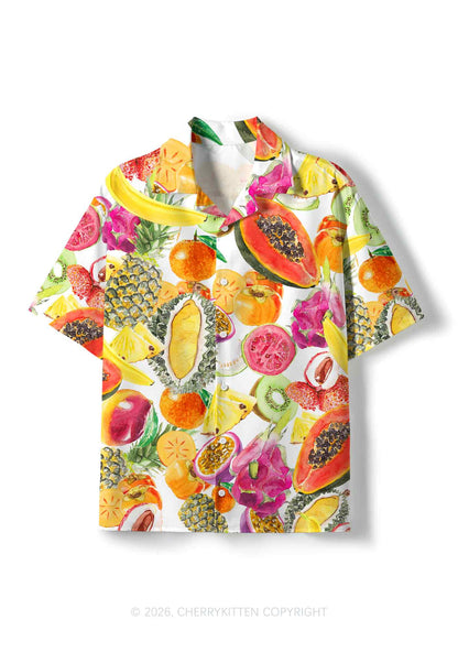 Tropical Fruit Pride Y2K Print Hawaiian Shirt Cherrykitten