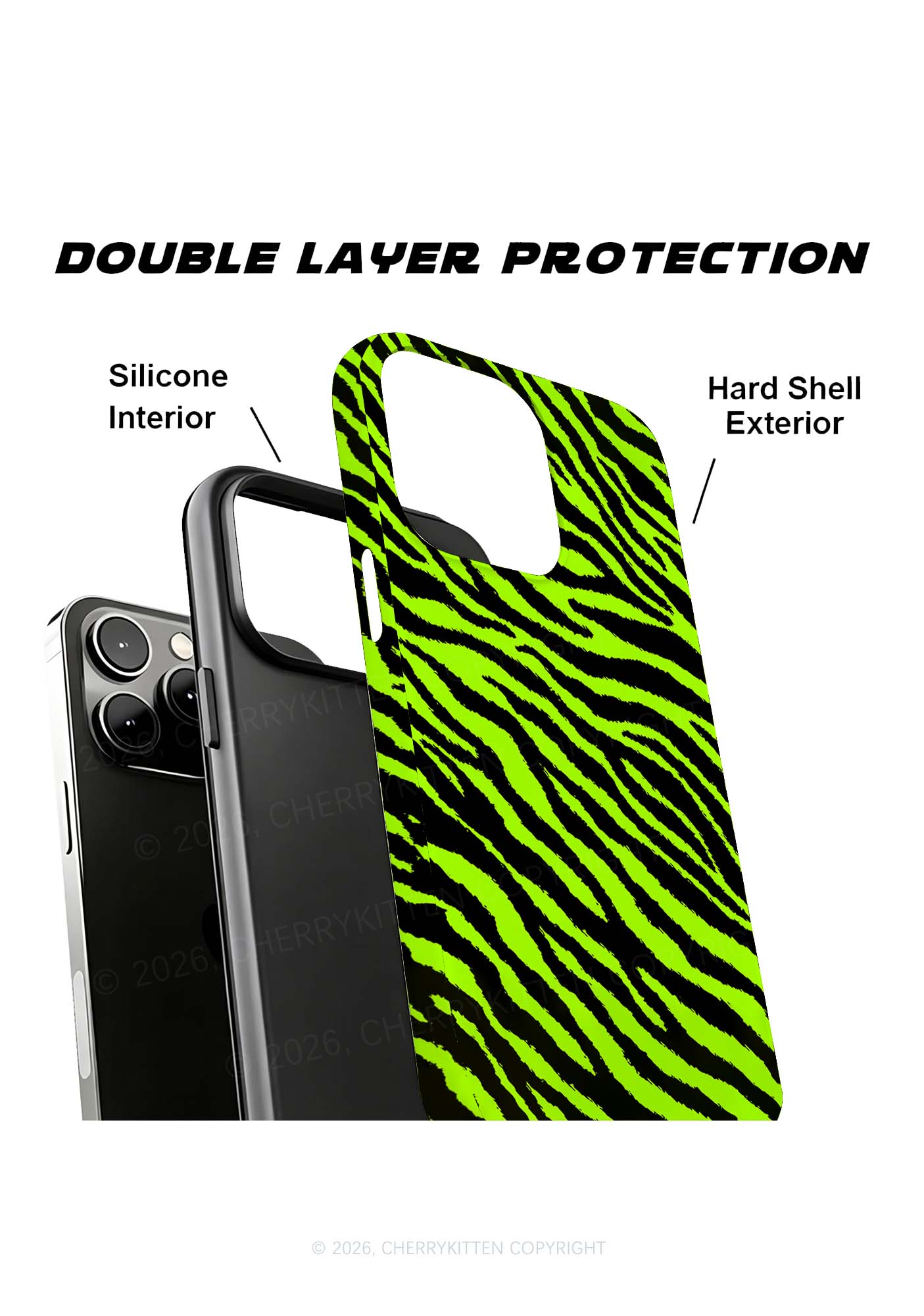 Green Zebra Y2K Phone Case Cherrykitten