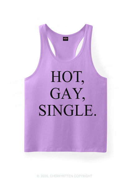 Hot Gay Single Pride Y2K Men Racerback Tank Top Cherrykitten